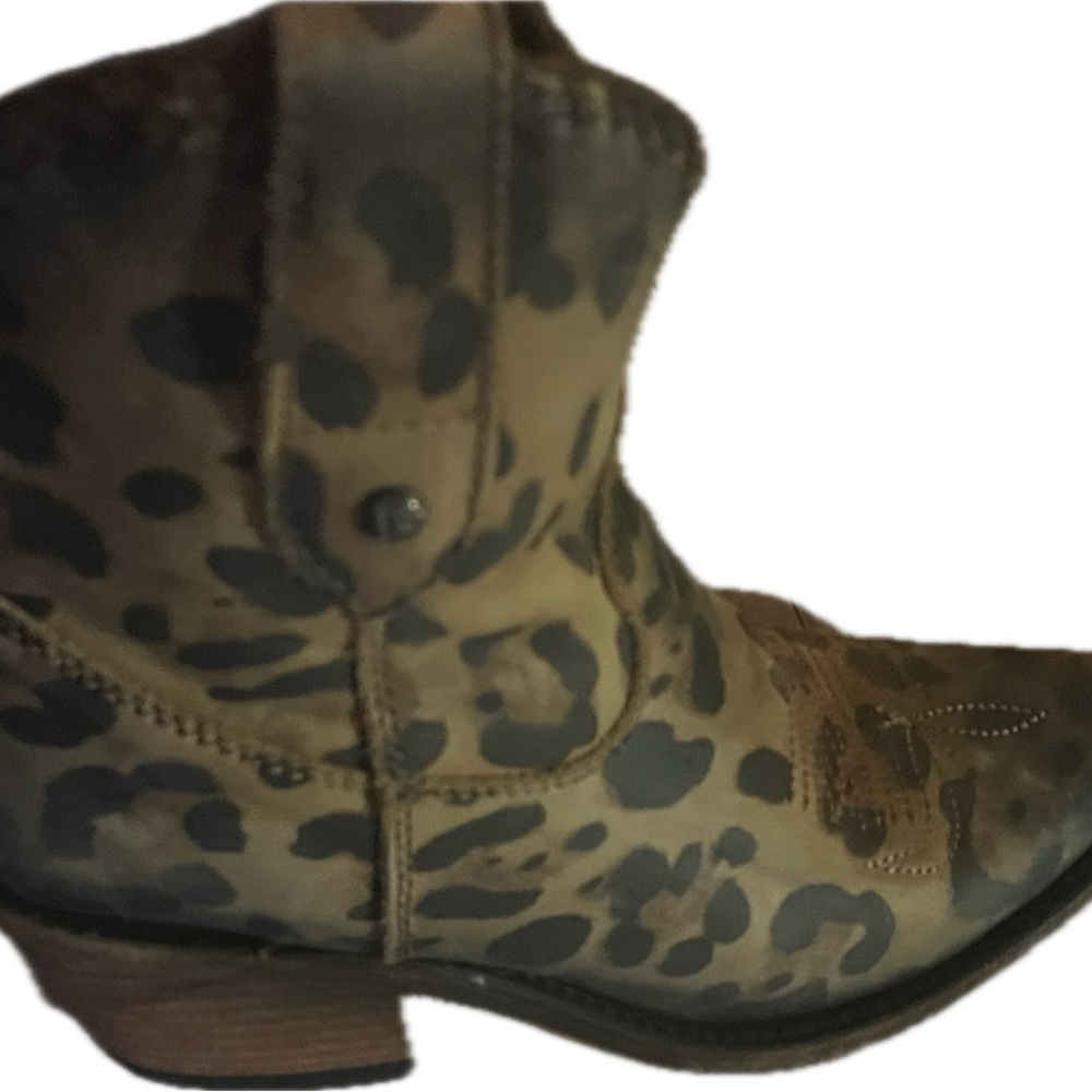 Liberty Black Chita Miel Leopard Ankle Booties - Picture 4 of 9